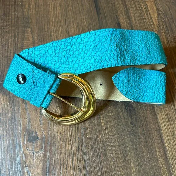 Accessories | Real Blue Snake Skin Belt Size 32 | Poshmark